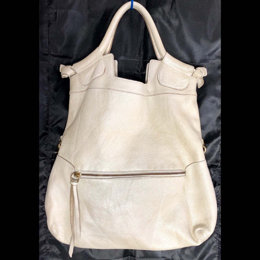 White Pearl Foley + Corrina Mid City Leather Tote